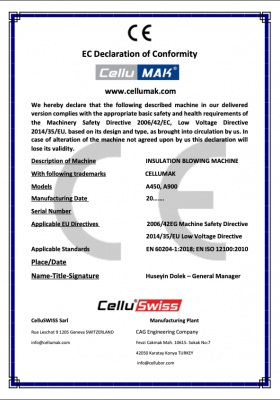 CelluMAK CE-Zertifikat